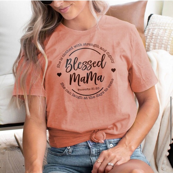 LAST ONE: BELLA CANVAS T-shirt - Blessed mama women’s soft comfortable T-shirt - Picture 5 of 6